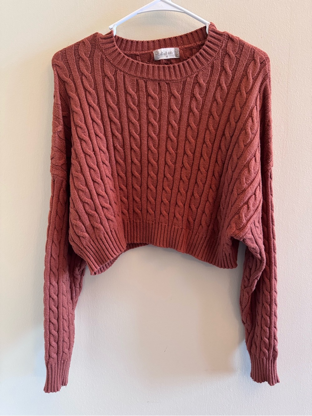 Altar'd State Cable-Knit Cropped Sweater